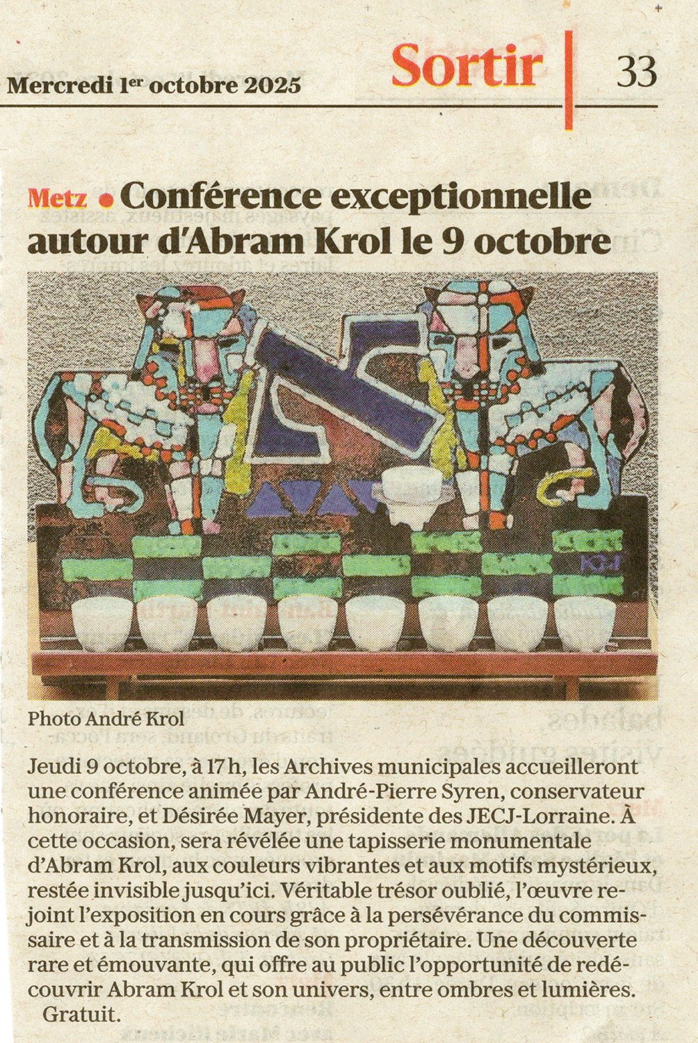 Annonce conférence KROL RL011025